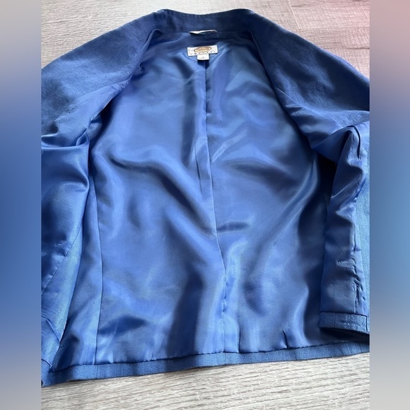 Talbots Periwinkle Blue 100% Linen Blazer Size 10 Petite - Picture 8 of 12